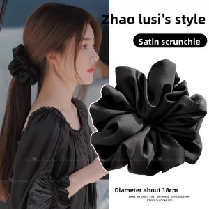 NING ZHOU | Black Satin Elastic Hair Tie