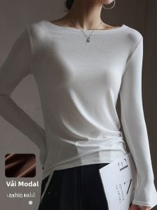 MiiOW | Áo Ôm Dài Tay Trễ Vai Màu Đơn