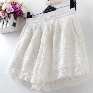 กางเกงขาสั้นถักวินเทจสไตล์โบฮีเมียน ทรงตรง ผ้าโพลีเอสเตอร์ ฤดูร้อนปี 2023 กางเกงขายาวทรงตรงเอวกลาง