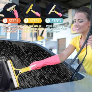 All-Purpose Shower Squeegee for Shower Glass Door - with Spray Washer Wiper 3 Functions in 1 Perfect Household Cleaner Tool for Bathroom Window Mirror Tile Wall Car