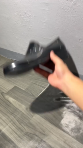 New Mens fashionable black shoes Korean style trendy glossy black shoes high-quality rubber non-slip sole suitable for school and work attire formal black shoes for outerwear comfortable waterproof and durable 0145523