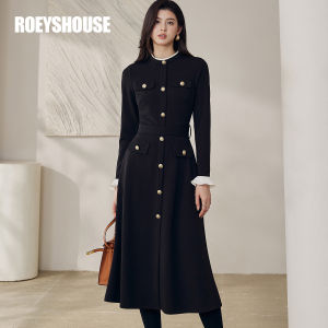 Roey s house | Elegant Black Belted Flared Dress