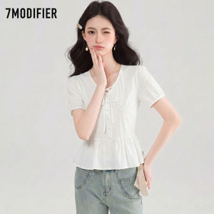7.Modifier | Áo Búp Bê Có Nơ Đeo Tay Phồng Thêu Ren