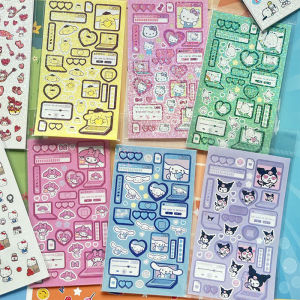 🔥Cartoon Kuromi Cinnamoroll Dog Flash Diy Sticker Decorative Hand Account Cartoon Material Set LovelylifeFu👍
