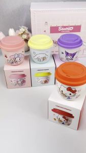 Sanrio | New 450Ml Cute Sanrio Cartoon Hello Kitty My Melody Cinnamoroll Kuromi Ceramic Box Set Mug Cover As Stand Milk Cup Kid Gift
