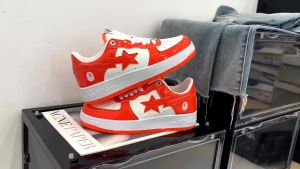 【HIGH-QUALIITY】BA.PE Star Mens Shoes Patent Leather Shoes Vibe Hit Color Meteor Low-top Couple Casual Skateboard Shoes