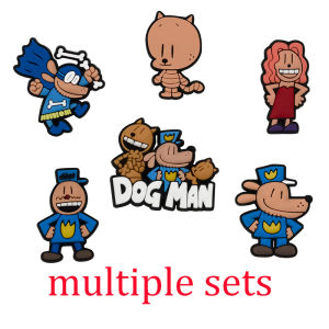 6PCS/sets New Cute Dog Man Carto Shoe Charms Cartoon Accessories Decorations PVC Classic Clog Buckle for Kids Party Xmas Gifts