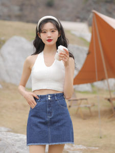 Lingjiu 2024 Spring Sweet Style Womens Short Denim Jacket And Mini Skirt Set Casual Retro Small Size Two-Piece Suit Cotton