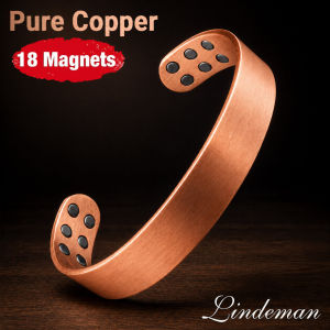 Minimalist Plain Design Pure Copper with 18 Powerful Magnets Cuff Bracelet for Men & Women – Solid Copper Adjustable Bangle Fashion Healthy Daily Wear Jewelry for Sleep & Stress Relief