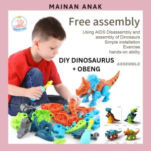 Mainan anak robot DIY Dinosaurus dengan obeng