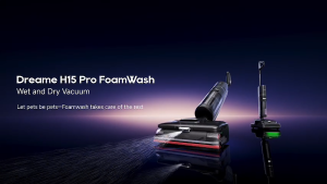 Dreame H15 Pro FoamWash Wet & Dry Vacuum Cleaner | 100°C ThermoTub™ Brush Wash Targeted FoamWash Cleaning Smart Ratio Solution TangleCut™ 2.0 Scraper GapFree™ 2.0 AI Robotic Arm Antibacterial Tank 100°C Far-Infrared Drying GlowHub™ Lighting