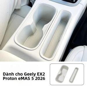 Hộp Đựng Cốc Bằng Silicon Cho Geely EX2/Proton EMA S5 2026 Khay Đựng Đồ Chống Trượt Nhẹ Chống Gỉ Lắp Vào Bảng Điều Khiển Trung Tâm