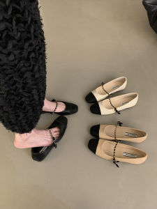 Giày Đế Bằng Mary Jane Phong Cách Pháp Cổ Điển Đế Mềm Hở Mũi Đế Mềm Mùa Hè 2024 Phong Cách Hàn Quốc Giày Đơn Đế Bằng Mũi Tròn