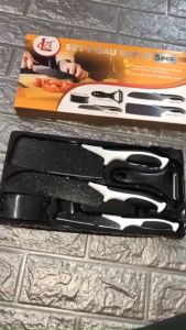 Pisau Set 5in1 Set Pisau Dapur Lengkap Keramik Hitam GSF Anti Karat