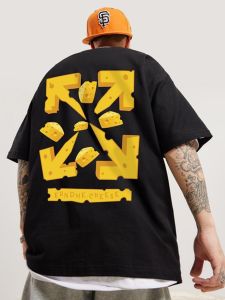 Loose Fit American Retro Mens T-Shirt Short Sleeve Five-Quarter Sleeve plus Size Summer Fashion Casual round Neck Tee