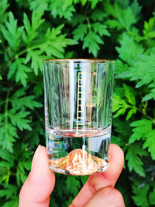 ชุดแก้วเหล้าขาวทองรุ่งเรืองพร้อมกล่องของขวัญแก้วน้ำแข็งคริสตัลพร้อมฝาปิดสำหรับงานเลี้ยงบ้านและงานปาร์ตี้