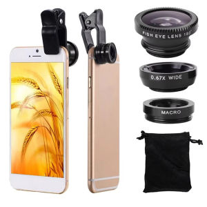 Bộ Ống Kính Điện Thoại Đa Năng 3 Trong 1 Có Kẹp - Ống Kính Camera Mắt Cá Góc Rộng Zoom & Macro Dành Cho Điện Thoại Thông Minh