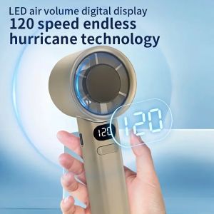 New Portable Hand Fan 120 Wind Speeds Mini Bladeless Handheld Fan USB Rechargeable Personal Highspeed Fans Electric Eyelash Fan