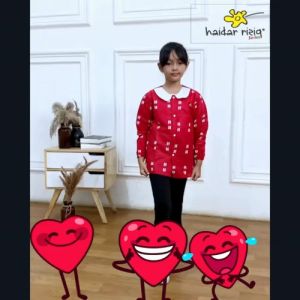 KEMEJA BATIK ANAK PEREMPUAN KATUN PRIMA JUMPUTAN KAPSUL SHIBORI Lengan Panjang Batik Sekolah