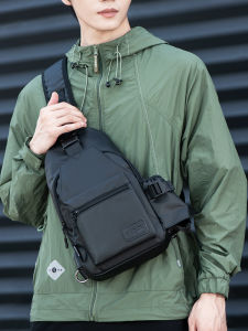 Mens Fashion Large Capacity Oxford Cloth Crossbody Bag Single Shoulder Sling Bag Casual Style Backpack for Young Men