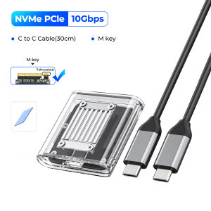 ORICO | ORICO-NVMe Enclosure for PCIe SSD Transparent External Adapter M.2 to USB Type C Mini 2230 M.2 SSD Case 10Gbps