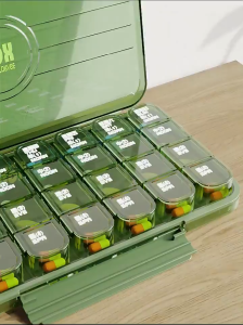 【SG】Monthly Pill Organizer 28 Day Pill Box Large Capacity Pill Case with 28 Cells for Pills Medicine Fish Oil Supplement