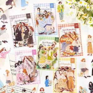 Mr.paper | Mr.Paper 6 Gói Miếng Dán PET Thẩm Mỹ Nhân Vật Cô Gái Văn Phòng Phẩm Cho Tạp Chí Scrapbooking Lịch Tự Làm Thiệp Chúc Mừng Trang Trí
