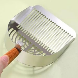 Lovinland mèo cưng xẻng dọn vệ sinh kim loại thép không gỉ bền chống phá vỡ xử lý kích thước khe kép với chủ đứng dễ dàng để làm sạch bộ lọc rác nhỏ clumps đậu phụ mèo xả rác