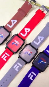 【COD】Jam Tangan Wanita Fashion Tali Rubber Kotak dengan Tanggal Samping Aktif - Model Segi dan Eceran - Import Termurah FR001
