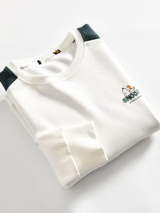 Loose Fit round Neck Long Sleeve Sweatshirt Shoulder Insertion Color Block Casual Fashionable Spring Mens Clothing