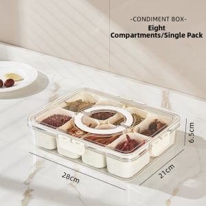 Food Grade Spices Organizer Multi-Compartments Storage Box