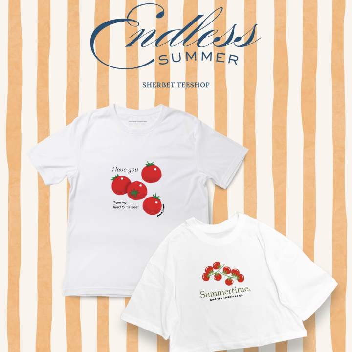 เสื้อยืด ลาย “มะเขือเทศTomato” คอลเลคชั่น endless summer👙🦞🍋 | Lazada ...