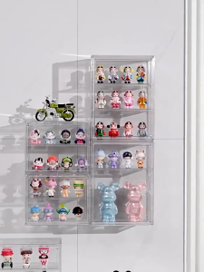 SOFTHOME Acrylic Display Case Popmart Toy Storage Box Organizer Stackable Magnetic Transparent Box