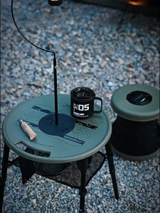 CampBoost SHINETRIP Round Table Stool Chair Mini Tactical Camping Table Meja lipat Coffee Table