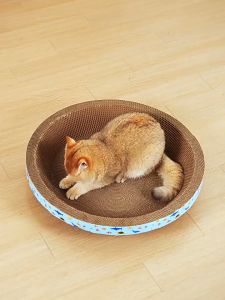 Ổ Cào Bàn Cào Móng Hình Tròn Ổ Nằm Cho Mèo - Bằng giấy Carton Đồ Chơi Cho Mèo