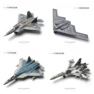 Modern Educational Toys B-2 F-14 F-22 F-35 Ah-64 Su-35 Su-57 T-14 Ec-665 Model Toys Airplane For Children Plane Model Building