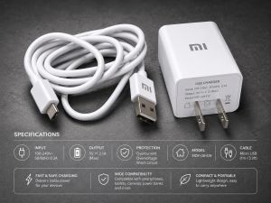 Connect me Mi Fast Charger with Micro USB Cable – 2.1A USB Wall Charger Adapter for Android Phones