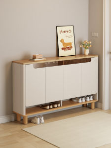 HETU | Cream Style Entryway Organizer Shoe and Storage Cabinet Multilayer Home Use