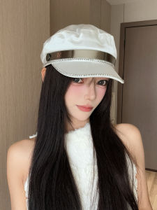 หมวกเบเร่ต์ทรงแปดเหลี่ยมประดับเพชรสำหรับผู้หญิง หมวกแฟชั่น หมวกทรงแบน หมวกเด็กส่งหนังสือพิมพ์ หมวกผ้าขนสัตว์แบบลำลอง