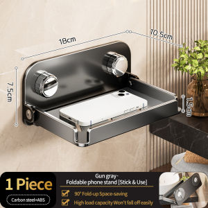 Foldable Suction Cup Bathroom Shelf Punch Free Wall Mount Shower Storage Rack 90 Degree Folding Anti-fall Guardrail Organizer
