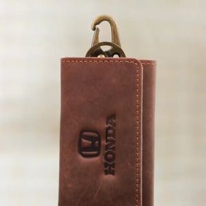 VALQO - VRIO Dompet STNK Gantungan kunci Kulit Sapi Coklat CH untuk Mobil Motor Logo TOYOTA HONDA DAIHATSU MITSHUBISI SUZUKI Polos bisa COD