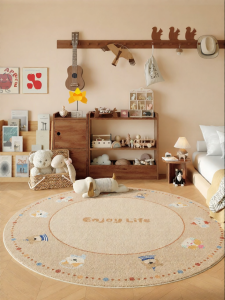YUNHAOBUYI | Children Cartoon Easy-Care Round Rug