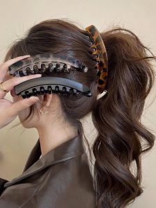 2025 New Large High Ponytail Clip Natural Volumizing Banana Clip Anti-slip Toothed Back of Head Large Hair Accessories