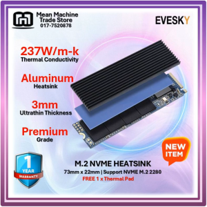 EVESKY Aluminum Alloy 237W/m-k SSD M.2 NVME Heatsink with Free ThermalPad