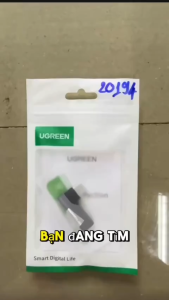 Đầu chuyển USB Type-C sang AUDIO 35mm UGREEN 20194 (Bẻ góc 90 độ - chipset DAC) Chính Hãng