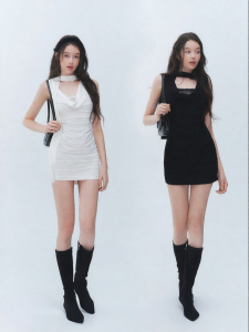 La lune Du ciel | Đầm Ngắn Ôm Body Mô Phỏng Hai Mảnh Elegance Ren