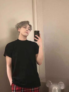 Mens Slim Fit Short Sleeve T-Shirt Half High Collar Base Shirt Casual American Style Versatile mid Collar Body Shirt