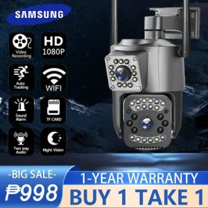 Samsung Dual Lens CCTV Camera Connect Cellphone With Audio and Speaker Buy 1 Take 1 CCTV Light Bulb Connect to CP Auto Tracking Night Vision Outdoor Waterproof Mini IP Security CCTV Camera Connect 360 No Need Internet Two-way Audio CCTV Cameras