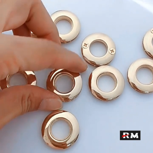 2-Pack| Bag Eyelet Buckle DIY Leathercraft Handbag Buckle Air Eyelet Ring With Screws Metal Eyelets Alloy Grommets Eyelet Button Clothes Shoes Hats Belt Making Luggage Hardware