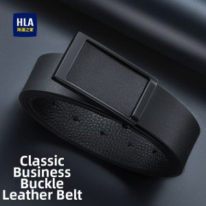 HLA | Leather Belt For Men Smooth Buckle Casual Business
